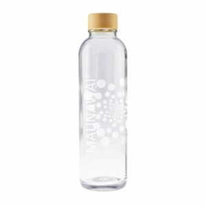 Maunawai Trinkflasche Carry Glasflasche weiss mit 700 ml mit Schutzhülle Farbe sand