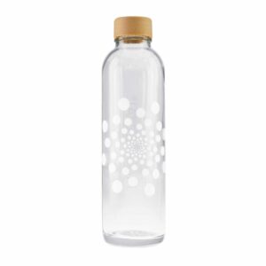 Maunawai Trinkflasche Carry Glasflasche weiss mit 700 ml mit Schutzhülle Farbe sand