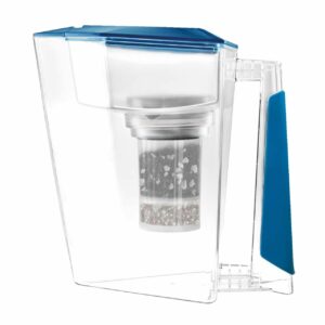 Wasserfilter Maunawai Tischwasserfilter Kini SMMA BPA frei in Farbe hellbau mit Ersatzfilter Kartusche Wechselset für schadstoffarmes und gesundes lebendiges Trinkwasser