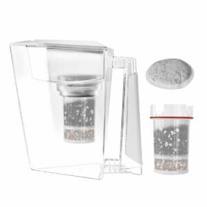 Wasserfilter Maunawai Tischwasserfilter Kini SMMA BPA frei in Farbe weiss mit Ersatzfilter Kartusche Wechselset für schadstoffarmes und gesundes lebendiges Trinkwasser